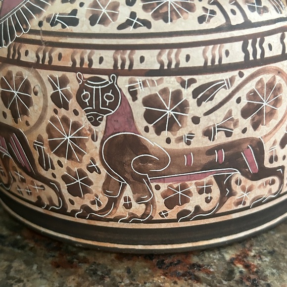 Handcrafted Ceramic Pitcher with Intricate Design - Picture 7 of 10